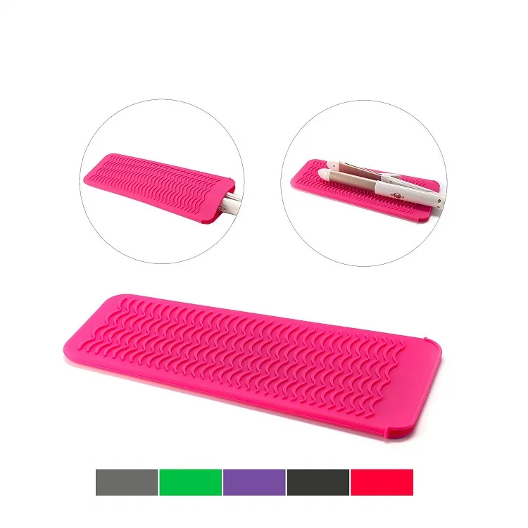 

Factory Price Heat Resistant Silicone Mat Pouch for Flat Iron Curling Iron Hot Hair Tools, Customized color