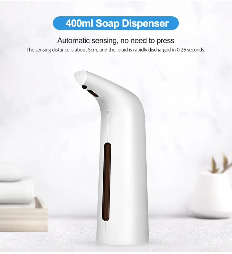 Ce Rohs White Silver 400ml Electric Automatic Auto Touch Free Hand