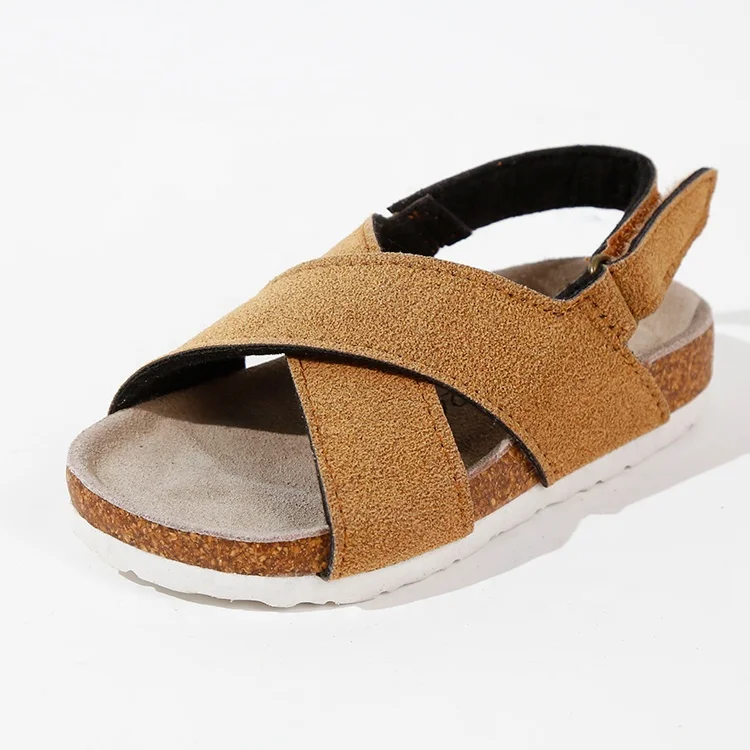 

Factory Wholesale High Quality Suede Cross Straps Summer Kids Boys Sandals