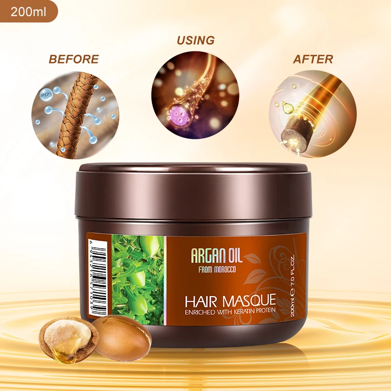 

Argan oil Free Sample Super Moisture Keratin Protein Hair Care Masque Repair Damaged Professional Salon Treatment 200ml/500ml