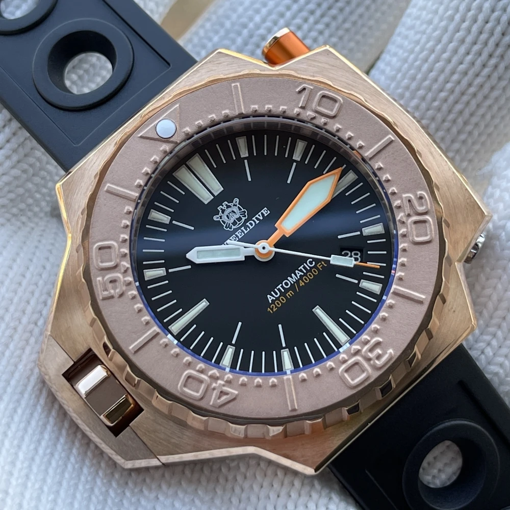 

New Arrival 2021 Steeldive SD1969S 1200M Water Resistant NH35 Automatic Bi-Direction Bezel diver bronze watch