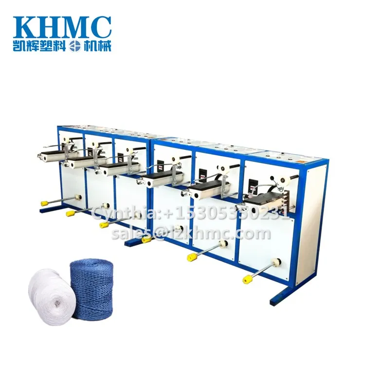 
plastic rope pp pe pet baler twine coil winding machine thread yarn spool rewinder 