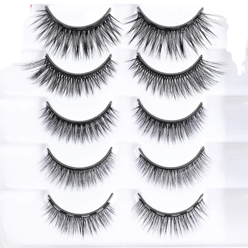

YAESHII 5 Pairs Comfortable Natual Liquid Magnetic Eyelash Set Single Cluster Glue Wholesale 3D Eyelash, Balck