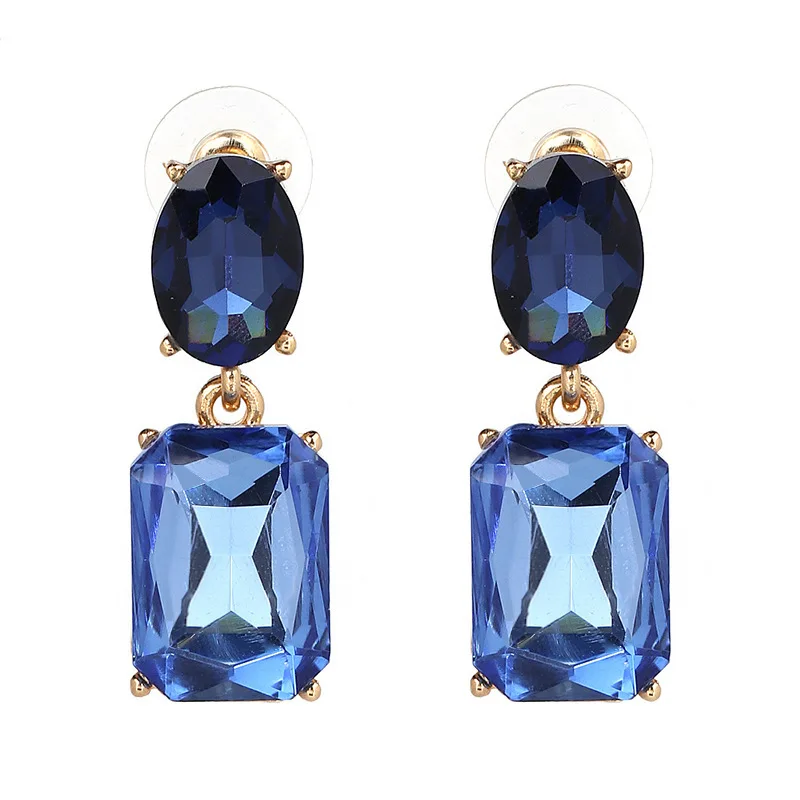 

2022 Classic Elegant Multi Colored Big Crystal Dangle Earrings For Women Gift