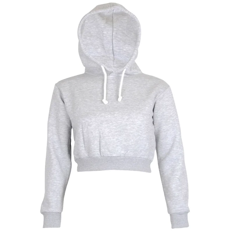 

CUHAKCI Autumn Hoodie Sweatshirts Women Long Sleeve Sweater Warm Pullover Tops Casual Female Crop Tops, Black,light grey,dark grey,green,wine red