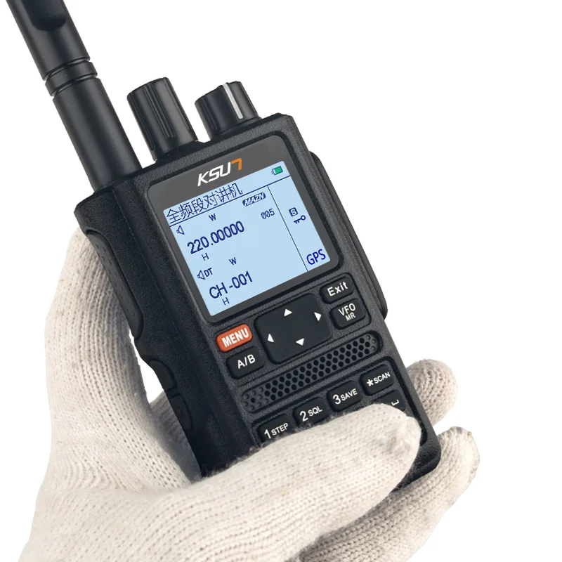 

KSUN Walkie Talkie 10W High Power X-UV98D Full Band GPS Positioning Dual Display Multifunction Outdoor Handheld 100km CB Radio, Black