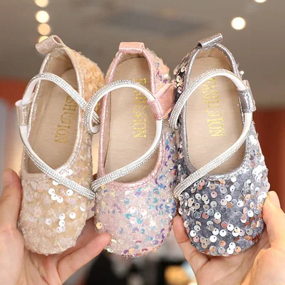 

Sequins kids Girls Princess Party Dress shoes Children shining Wedding shoes sequined girl shoes, Picture shows