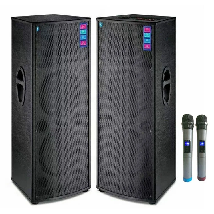 

Best Price Big Power 300W*2 Active Dual 15inch Professional Stage Pairs Speaker Outdoor Audio System for Wedding /Events/Party, Black