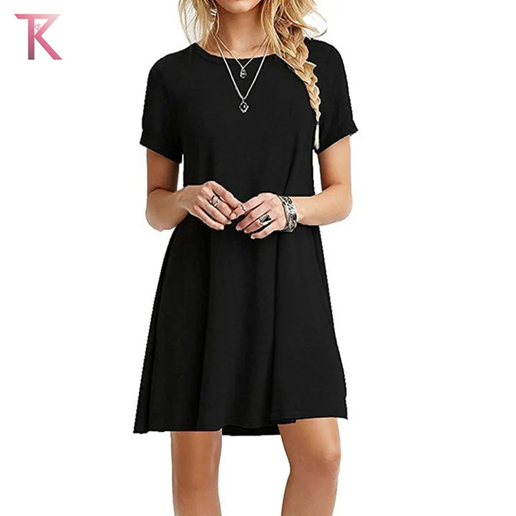 

Women's Summer Casual Tshirt Dresses Short Sleeve Boho Beach Dress