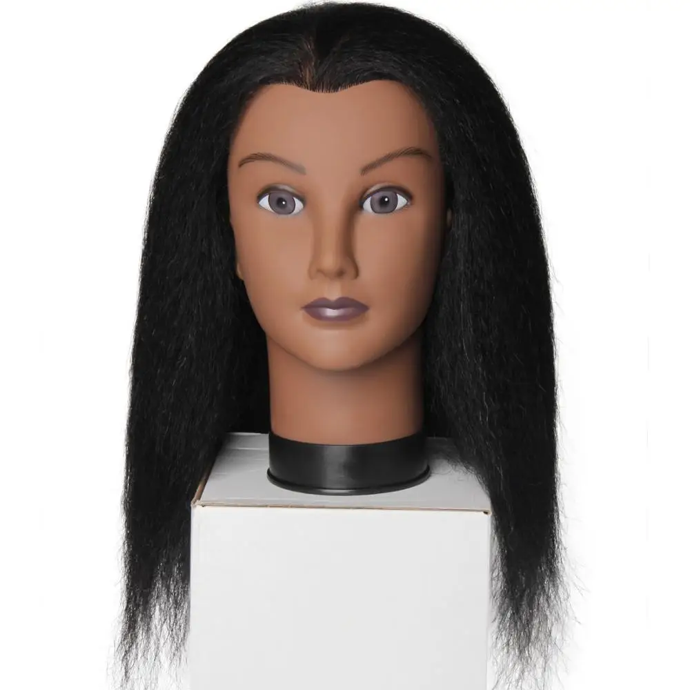 

Cheap black real hair mannequin head for Cosmetology Manikin Maniquins Hairdresser