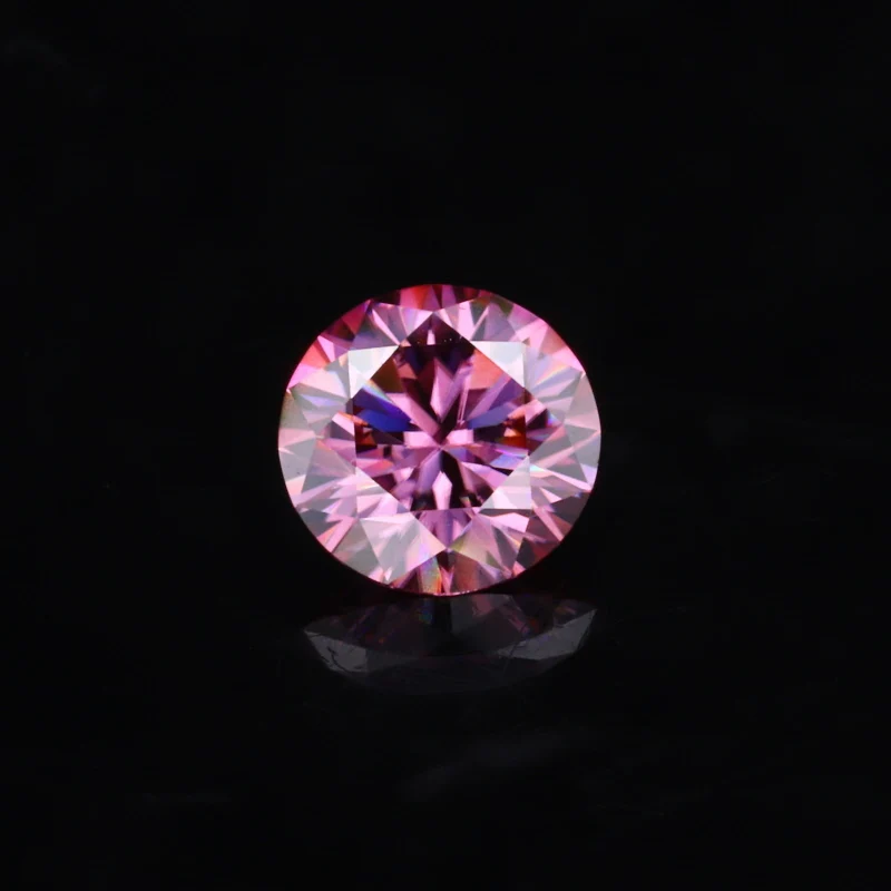 

Starsgem jewelry round brilliant cut 6.5mm Synthetic color gemstone pink loose moissanite