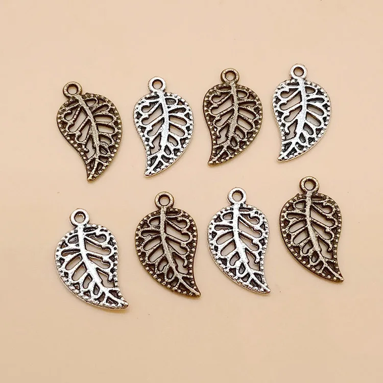 

Antique Silver tone/Antique Bronze Leaf Pendant Charm/Finding Bracelet Necklace Charm DIY Accessory Jewelry Making, Picture