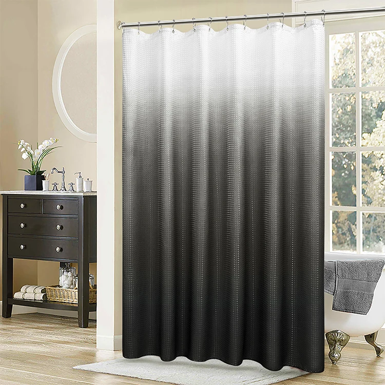 

Luxury modern polyester black bathroom customized shower curtain, As color card