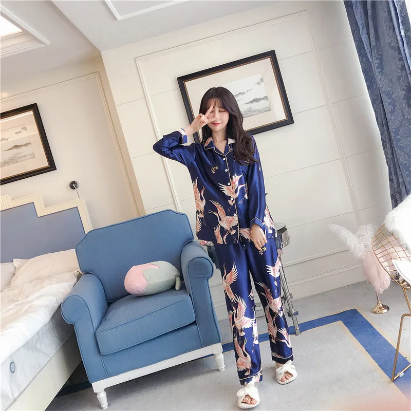 

Women Two Pieces Pajama Set Women custom Silk pajamas set satin pyjamas Sleepwear pajamas for women, Picture shows