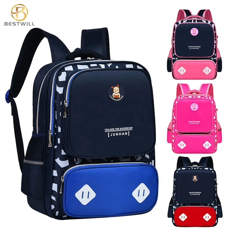 

BESTWILL Hot Sale Children School Bags Backpack Ergonomic Waterproof School Bag Customized Book Bag For High School, Rose red,royal blue,pink blue,red