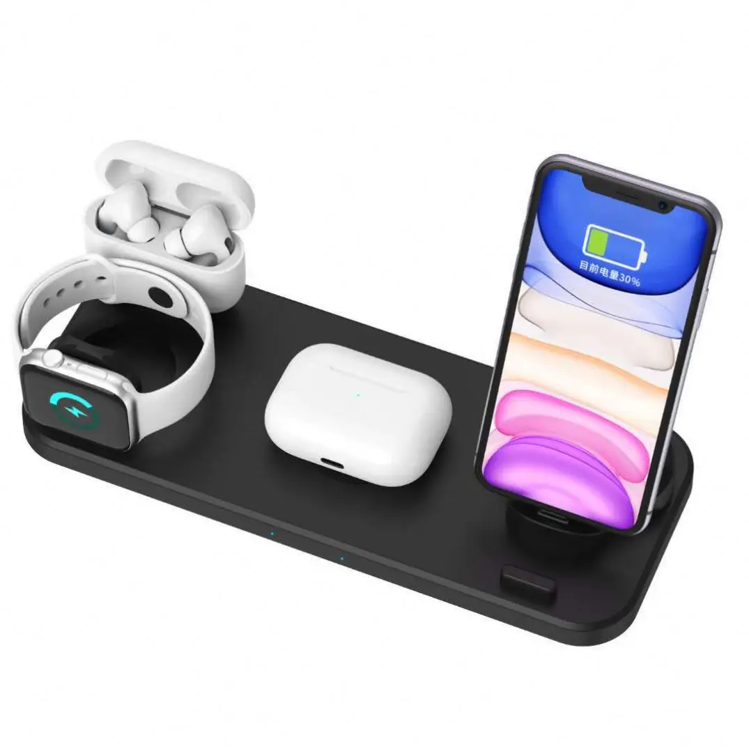 

2021 W53 Foldable Design Rotatable Multi Purpose Magnetic Qi Fast 6 In 1 Wireless Charger