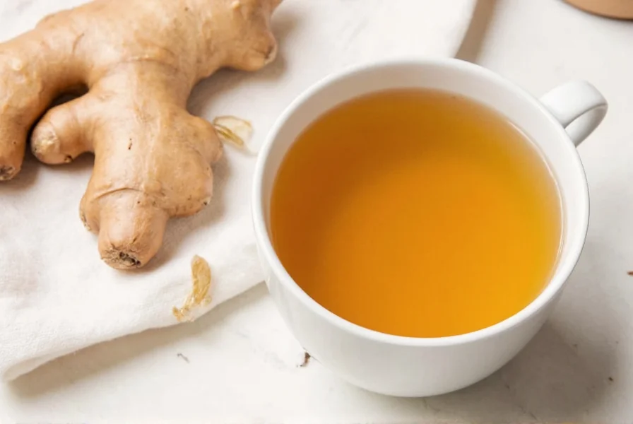 Variations of fresh ginger tea with lemon, honey, and mint in different mugs