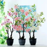 

Artificial Plant Bonsai Cherry Peach Blossom Flower Tree Potted Decoration Model House R001128