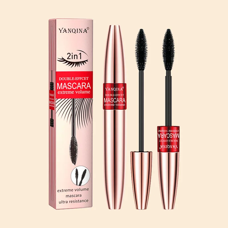 

YANQINA Crown Mascara Waterproof Lengthening Thick Curling Mascara No Fading 24 Hours Lasting Moisturizer 4D Mascara Cosmetic