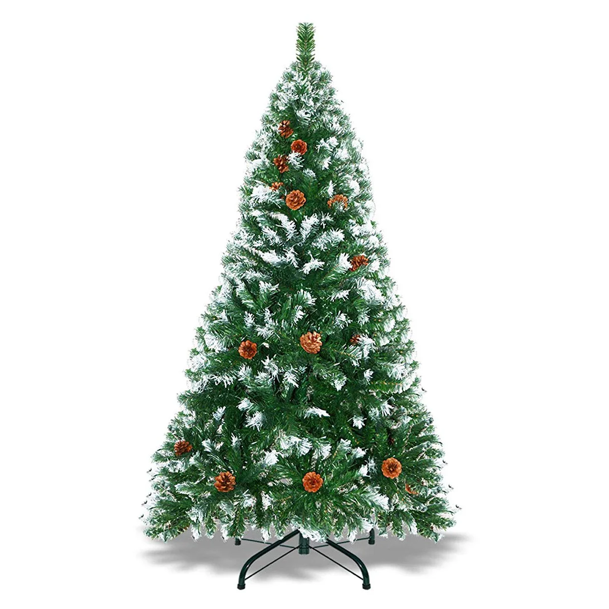 
6ft 7ft 8ft Green Red White Blue PVC PE PET Artificial Metal Frame Christmas Trees 