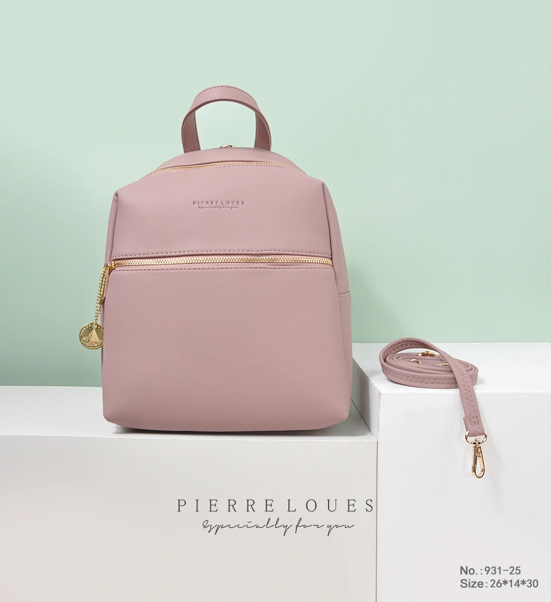 

Pierre Loues new design backpack bag waterproof PU leather backpack bag