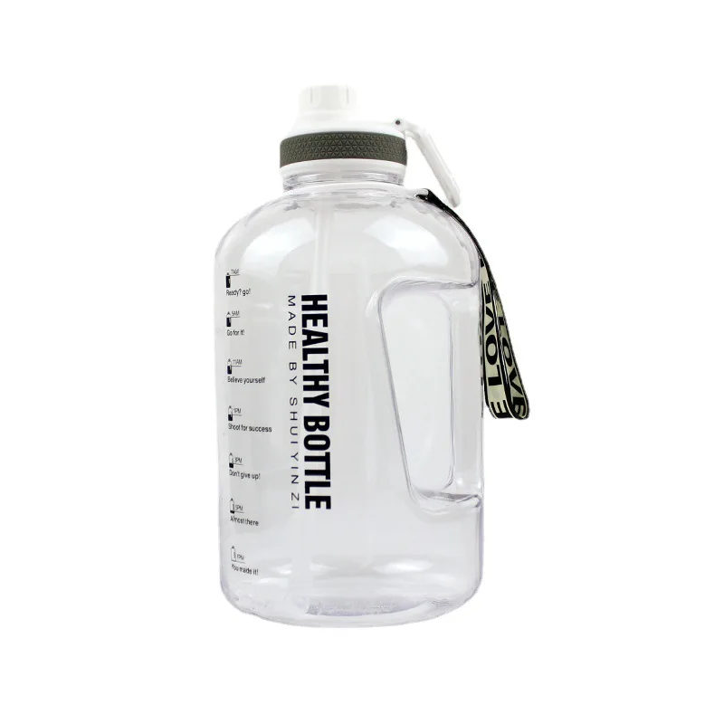 

2.5L Tritan BPA Free Water Jug Motivational Plastic Gallon Water Bottle With Time Marker Straw for Fitness Gym Sports