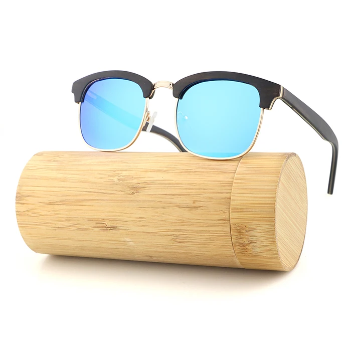 

New Children Half Frame Bamboo And Wood Sunglasses Polarized Custom Logo