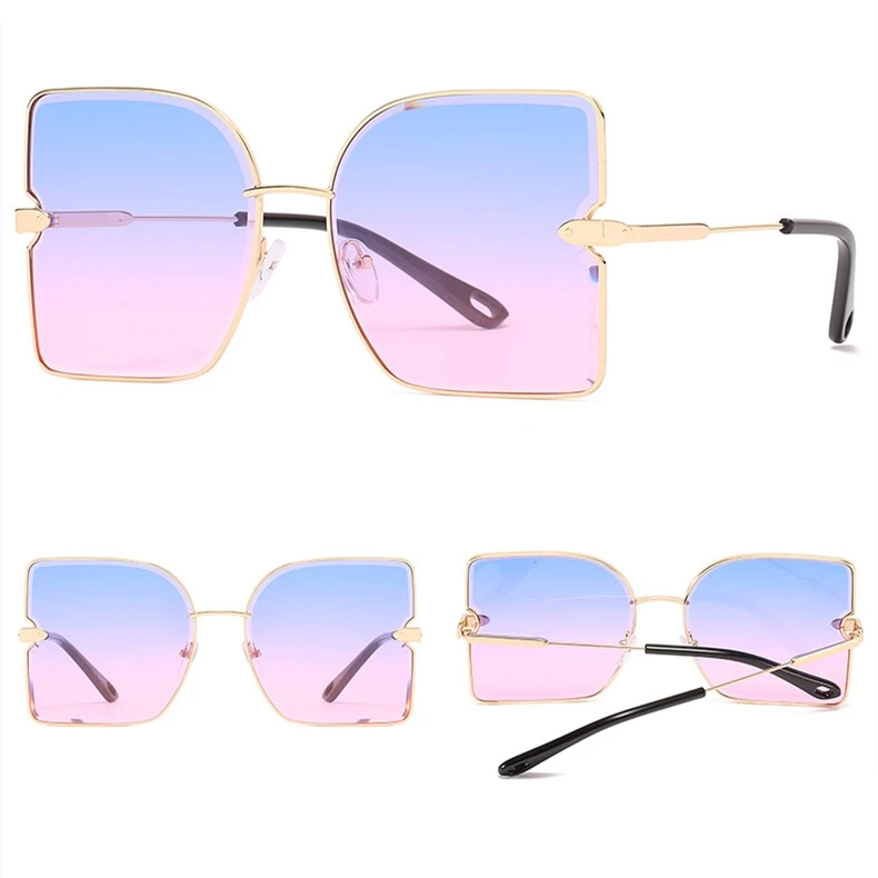 

DLL7145 DL New Arrivals Fashion butterfly sunglasses square sun glasses 2021 shades women butterflies lens rimless frameless, Picture colors
