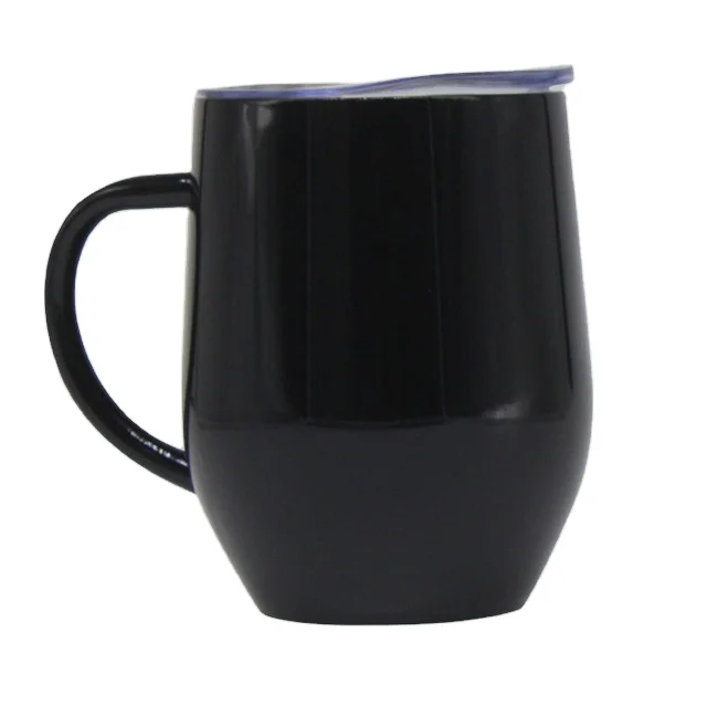 

Food Grade Stainless Steel double wall stemless 12oz wine tumbler with handle