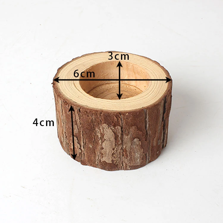 

Wooden Crafts Stump Candle Holder Wishing Small Candle Holder Home Party Decoration Atmosphere, Natural wood