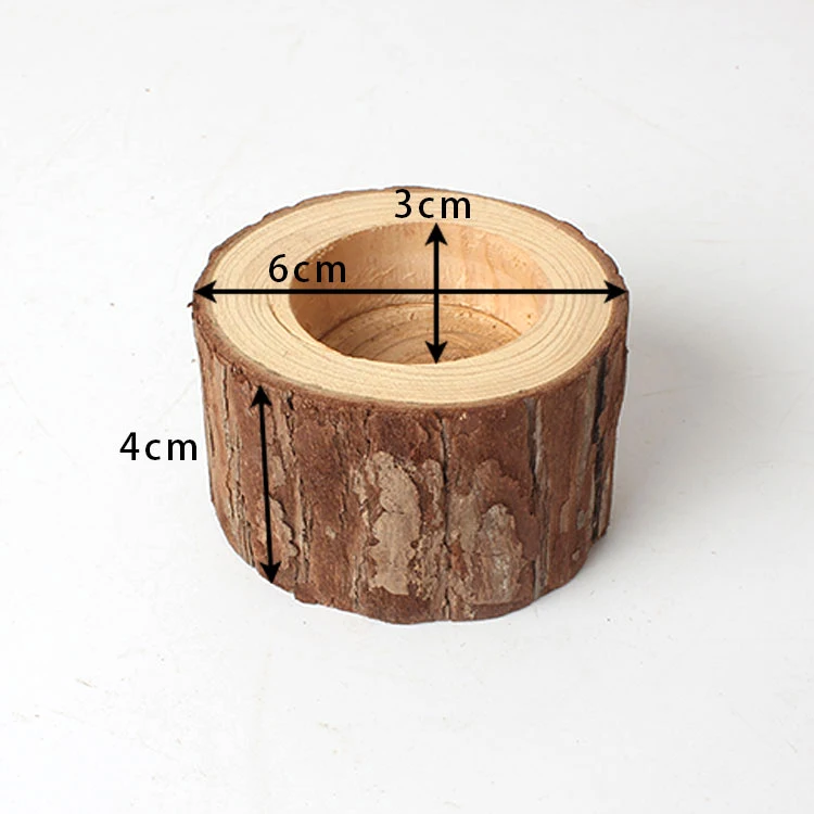 Wooden Crafts Stump Candle Hol