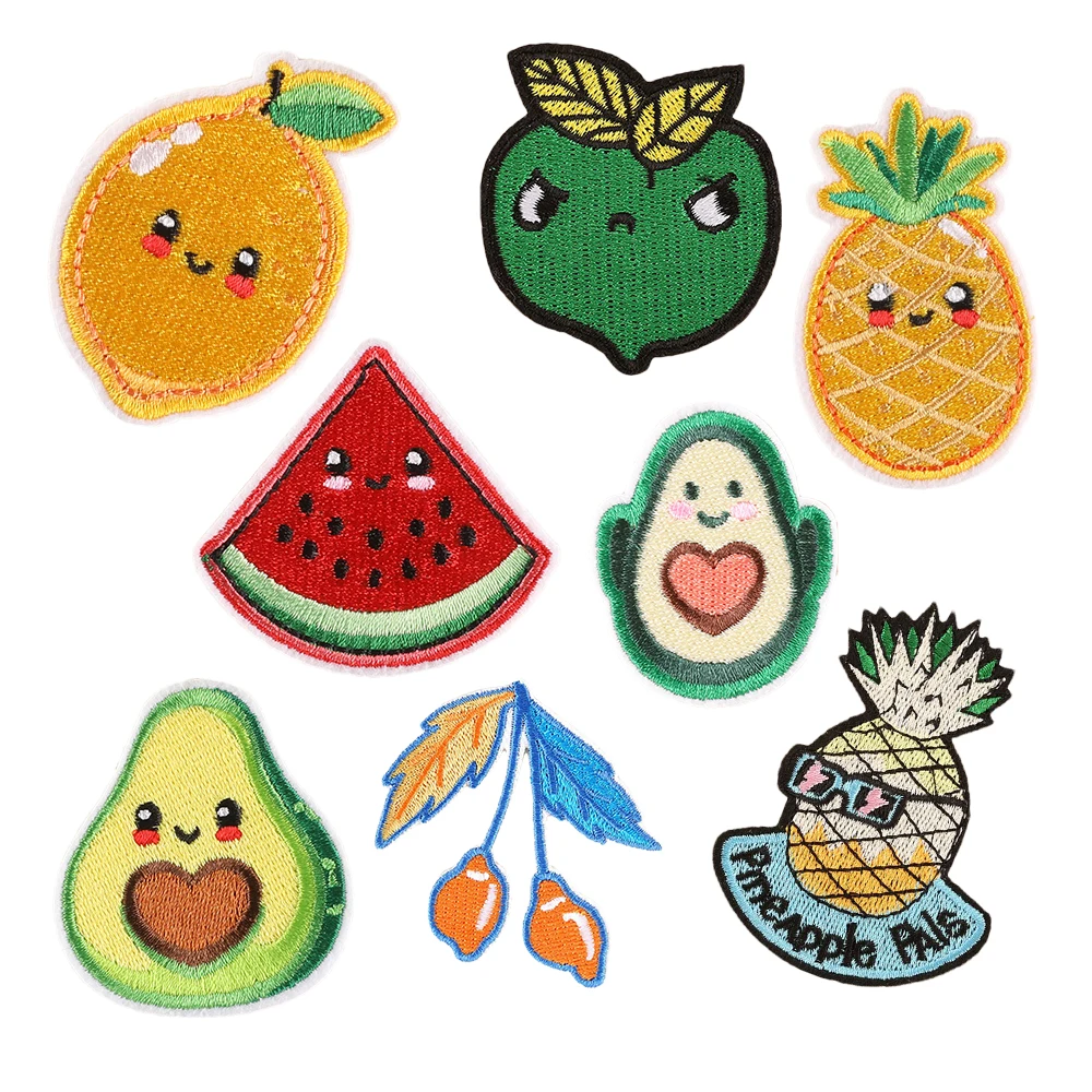 hot selling new iron on fruits embroidery cute cartoon patches for kids clothes