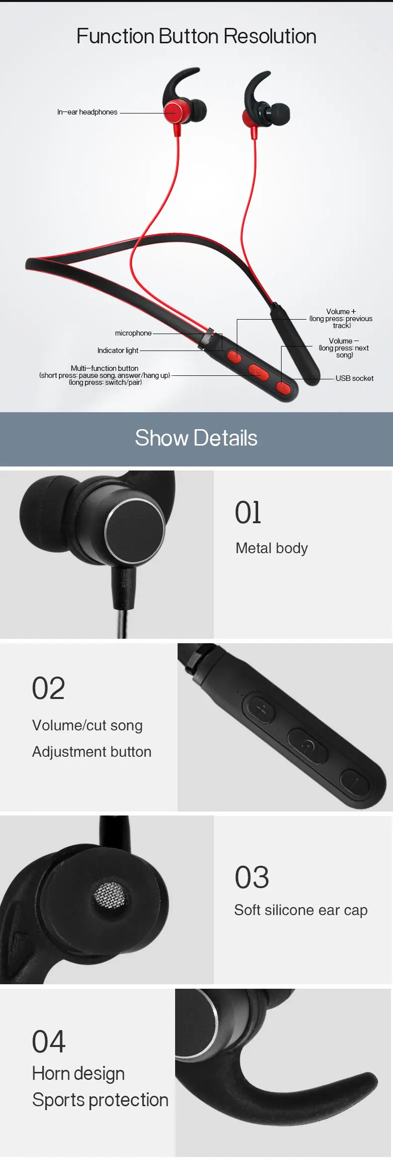 2020 Waterproof Neck Band Earphone 10 Years ODM & OEM Manufactory 3C Mobile Phone Accessories Wireless Earbuds Bluetooth Headset