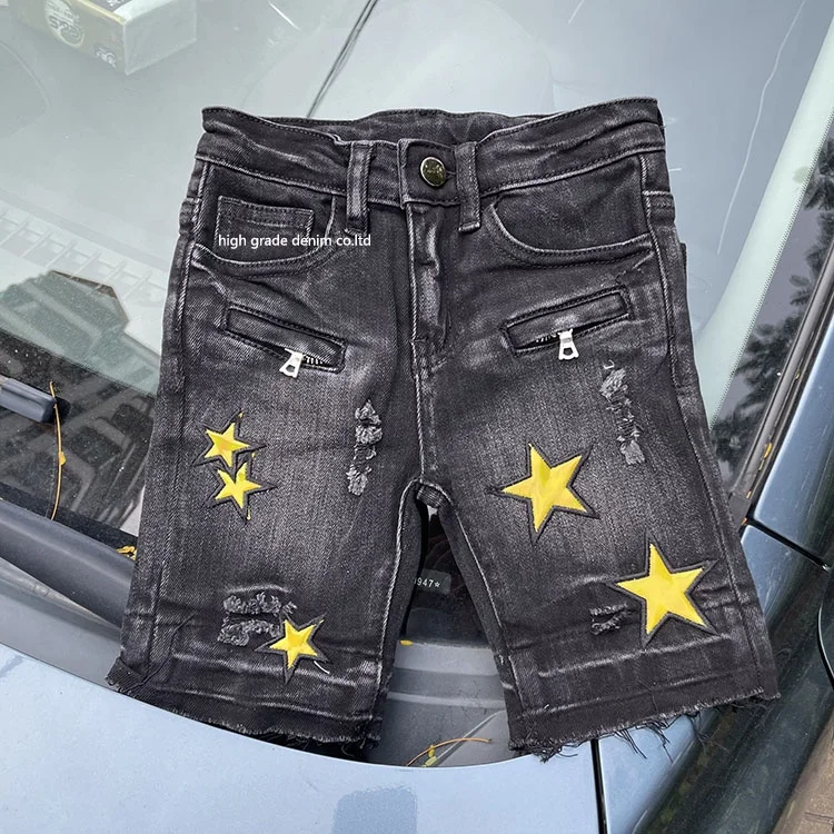 

HG Latest Design Style Of Street Fashion Breathable Heavy Washing Men Denim Shorts For Men, Picture