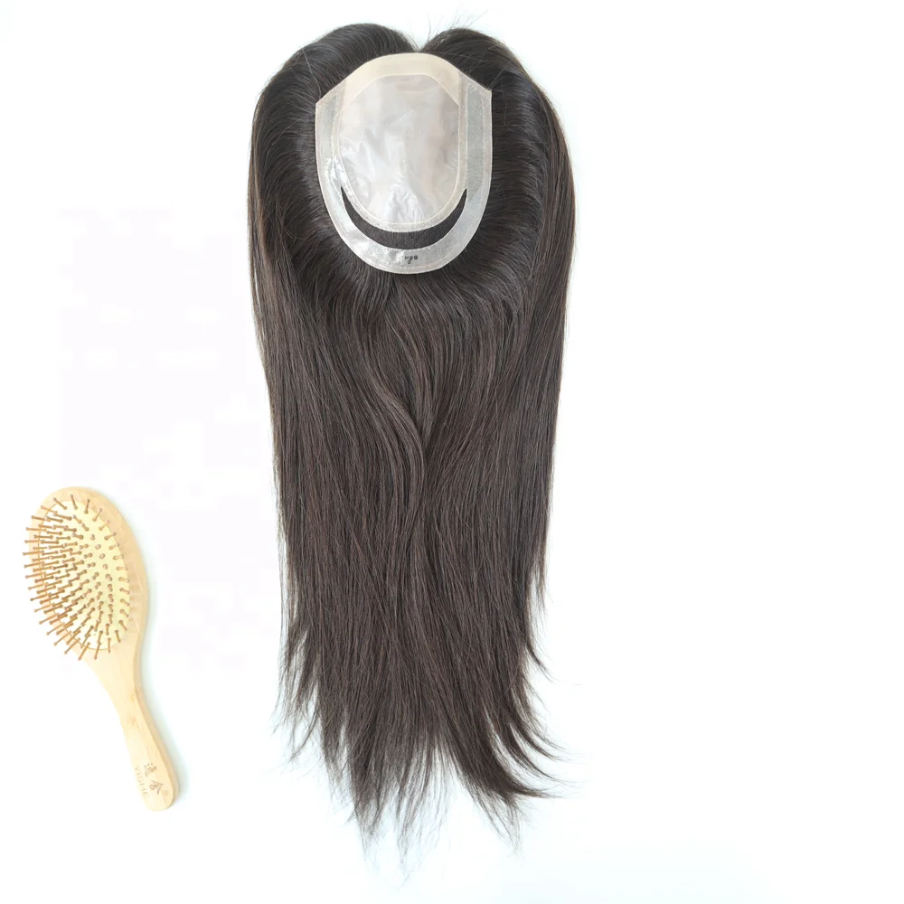 

TP29 18" Straight Silk Top Base Human Hair Topper Wig for Women