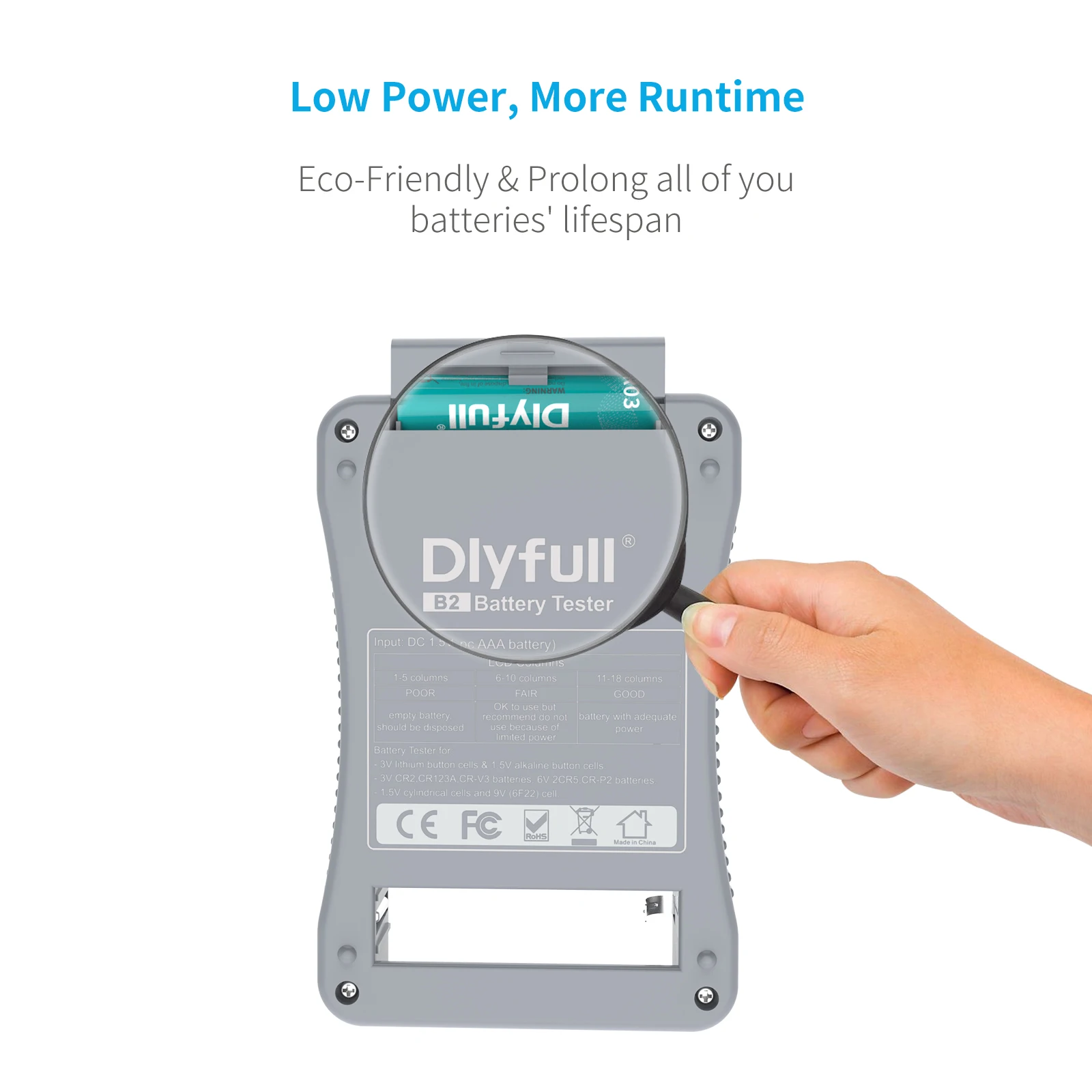 Dlyfull B2 Battery Checker Tester Mit Lcd Display Für Aa/aaa C D 9v