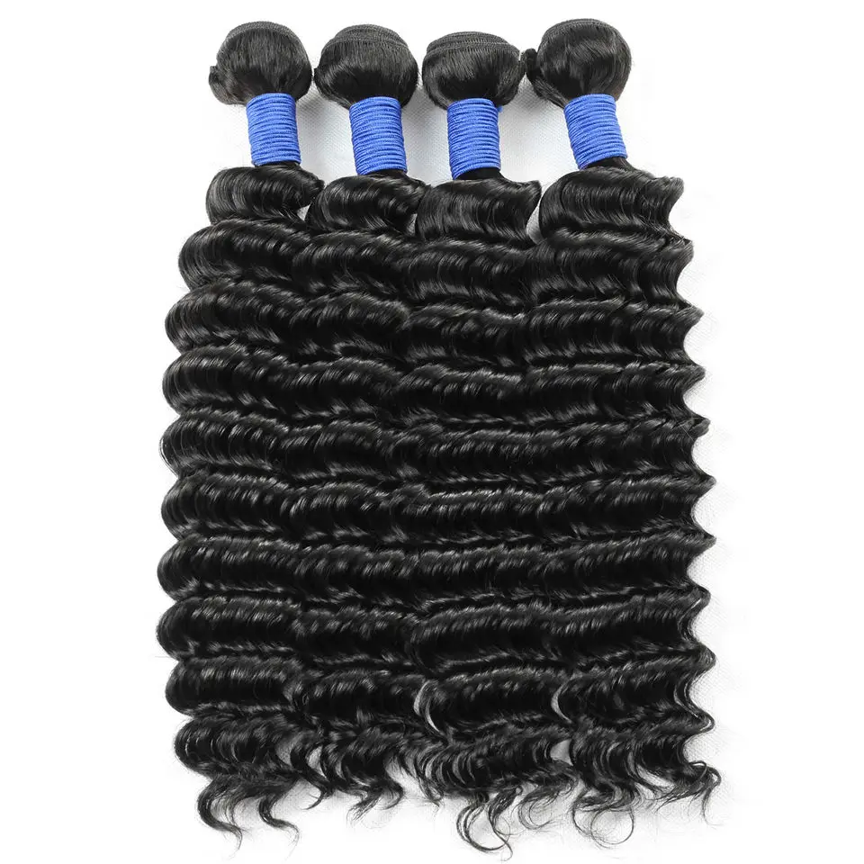 100% Human Hair Bundles Deep Wave Kinky Curly Water Wave Human Hair Weave Bundles Virgin Cuticle Aligned Hair
