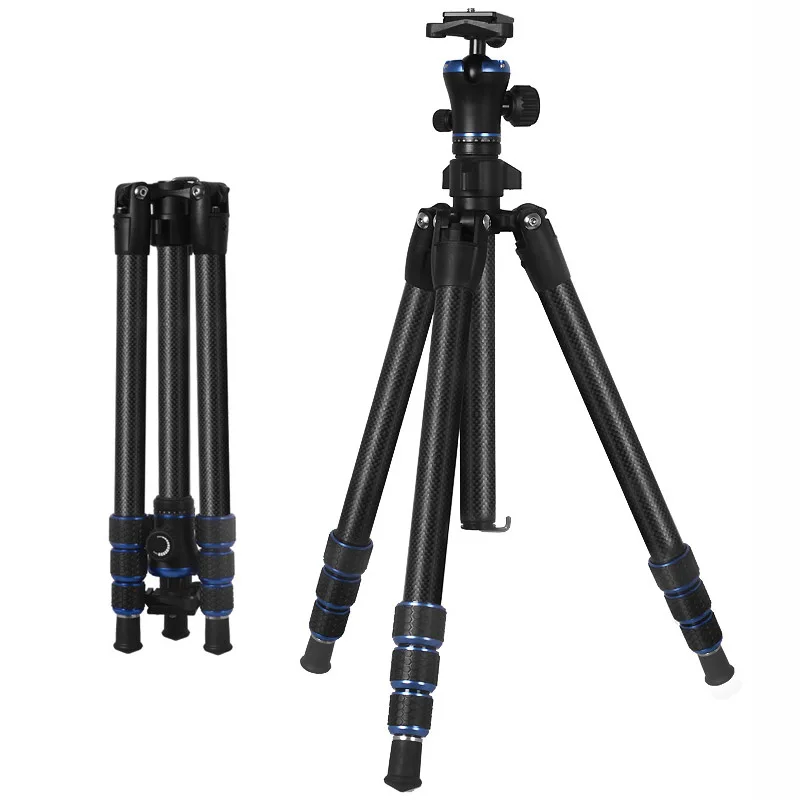 

Newest Professional 4 Sections Telescopic Carbon Fiber Multi-purpose DSLR Camera Tripod, Black