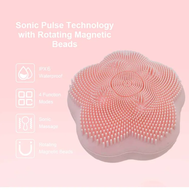 

Unique Design Rotation Function Silicone Face Mask Brush Facial Pore Cleaner Silicone Facial Cleansing Brush, Pink/white/customization