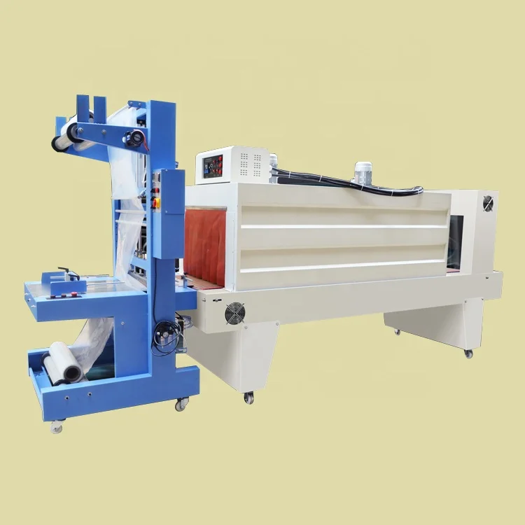 
China Guangzhou semi automatic can jar beverage water 6 12 24 bottles wrap shrink machine 