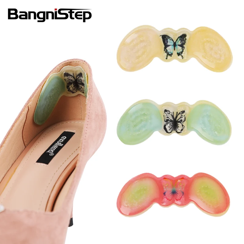 

Bangni Butterfly Pattern Washable Non slip Heel Liner Sticker Gel Heel Grip For Shoes