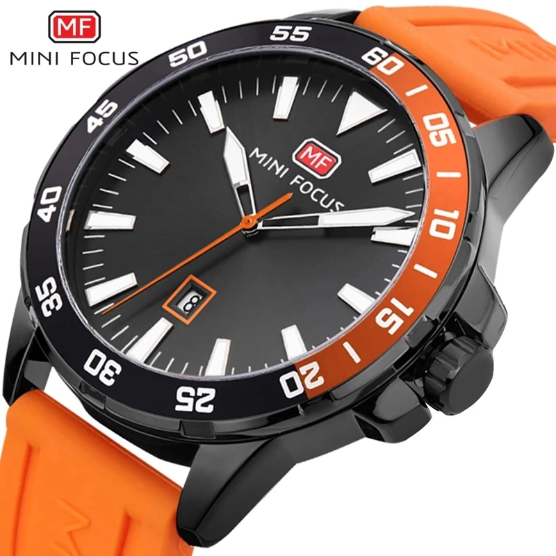 

Mini Focus MF0020G Relojs Original Hand Watches for Men Quartz Waterproof Silicone Men Wrist Watch