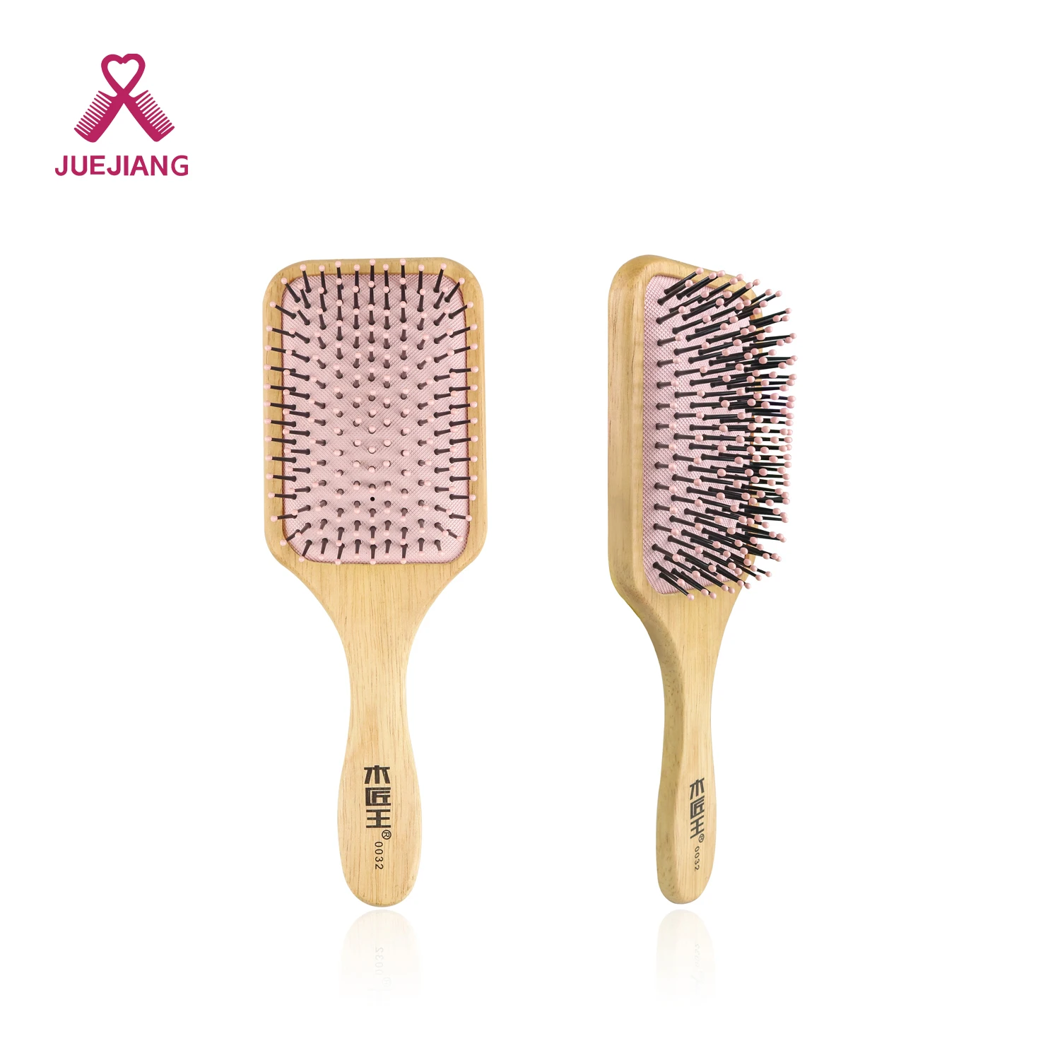 

Super overstock Rectangular Round Wood Bristle Detangling Cushion Paddle Hair Brush
