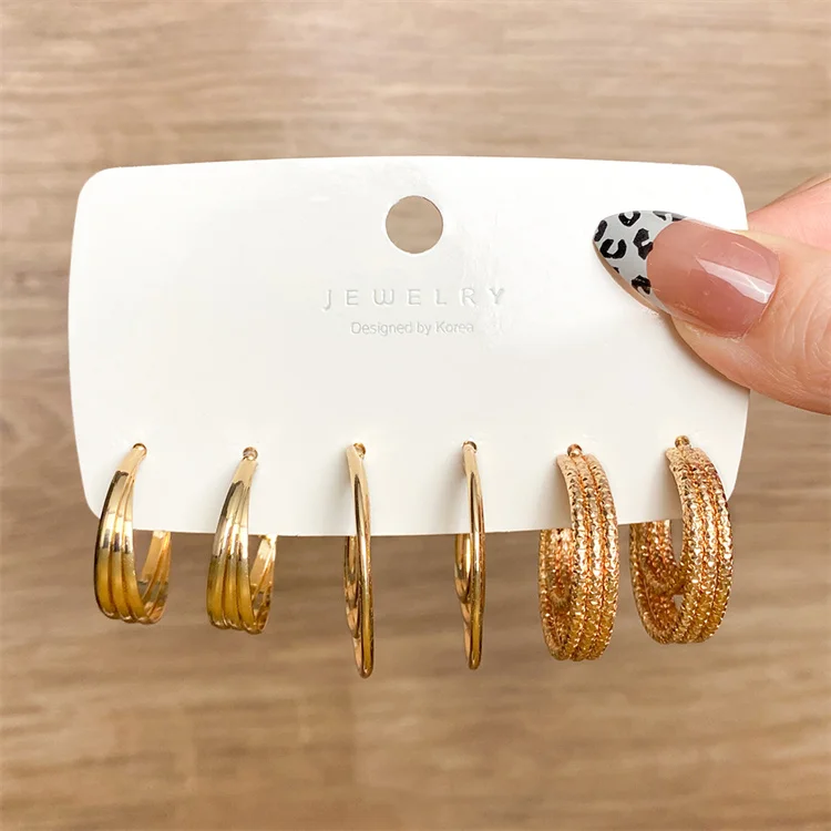 

Punk Jewelry Gold Color Brass Chunky Hoop Earrings For Women Small Big Circle Earring Hoops Huggie Chunky Statement Earrings