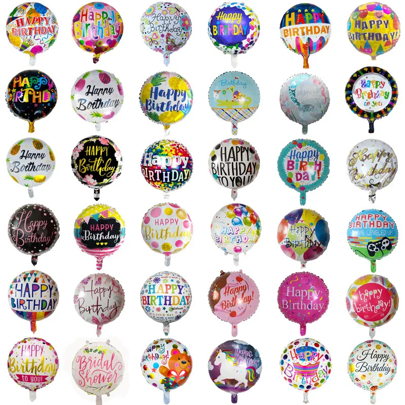 

Wholesale 18 Inch Globos Children'S Happy Birthday Party Decoration Aluminum Foil Helium Ballon Round Foil Balloon