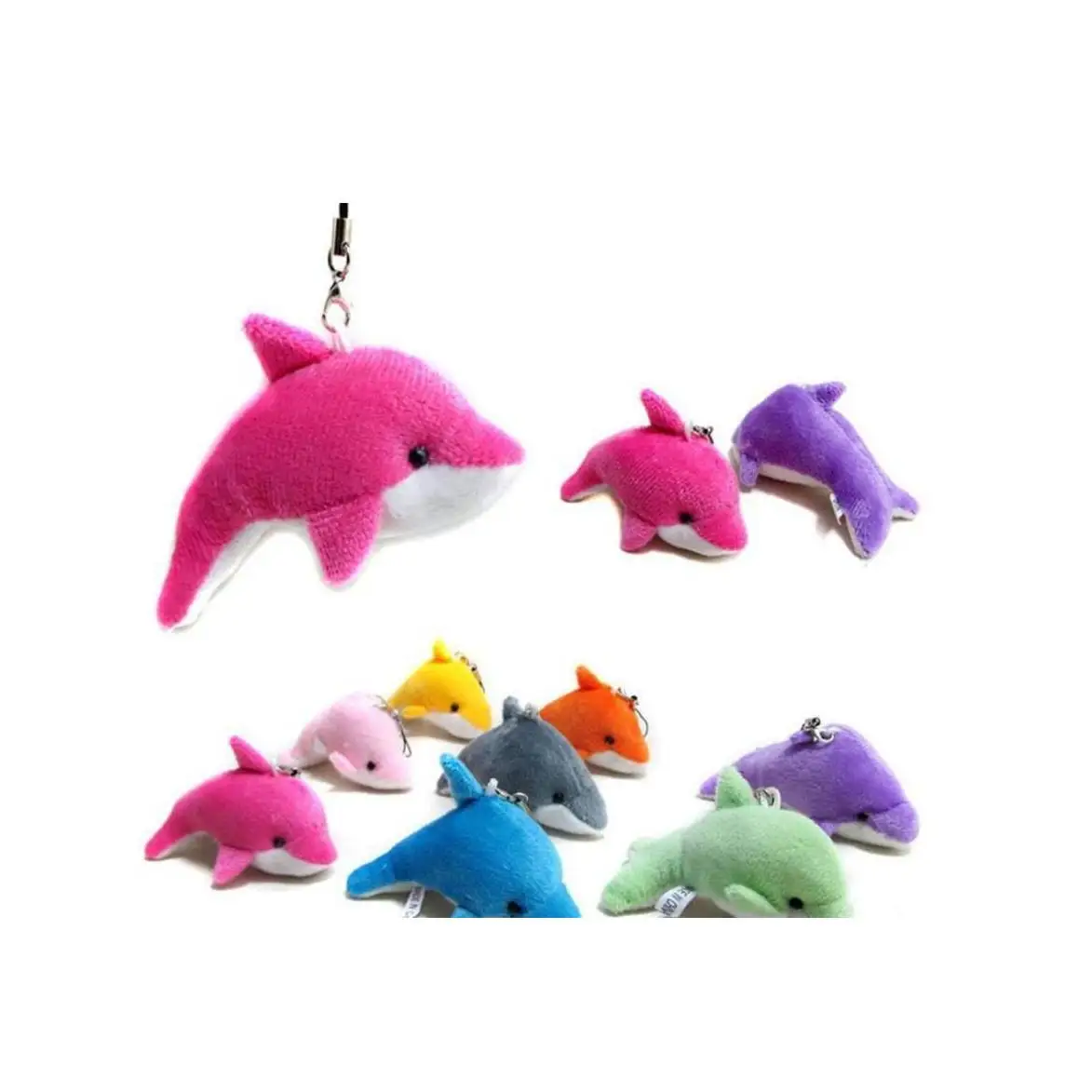 

Lovely Mixed Color Mini Cute Dolphin Charms Kids Plush Toys Home Party Pendant Gift Decorations Shipping