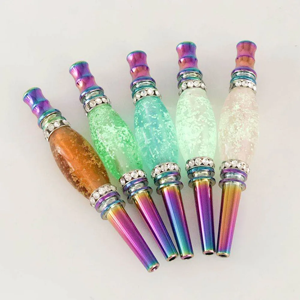 

hot sale creative luminous ice gold hookah accessories cute glow in the dart blunt holders for smoking, Mix colors