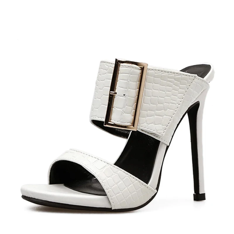 

2021 Fashion Brand Design Strange Women Slippers Summer Slide Elegant Dress Shoes Ladies Buckle Thin Heels Slippers Sandals