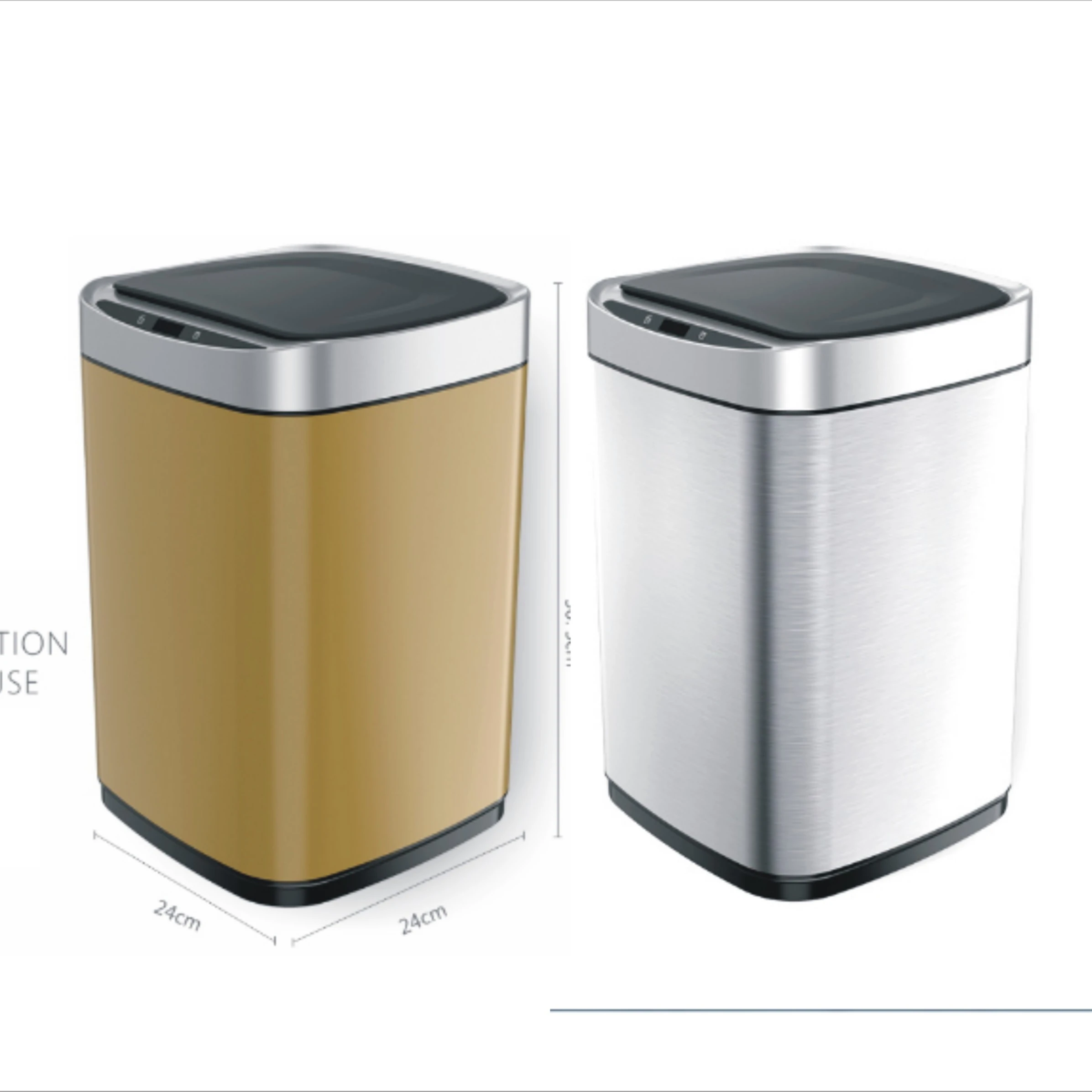 

9L Stainless steel induction dust bin Sensor trash can trash bin kitchen garbage bin