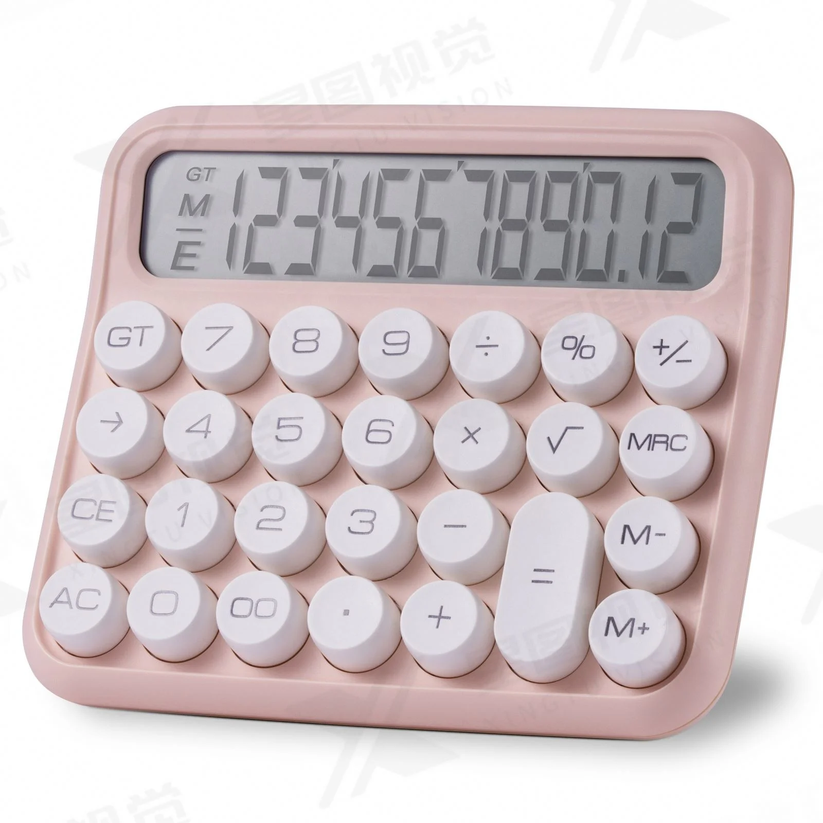 

12 Digits Round Button Electronic Calculator Calculator with Fashion for Business Battery Plastic Electronic Product Sunrise